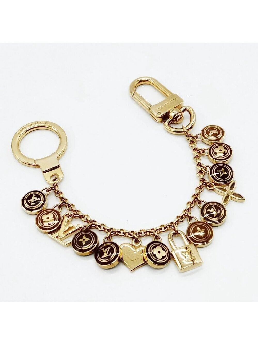 Louis Vuitton Key Ring Gold Browns 499-072825